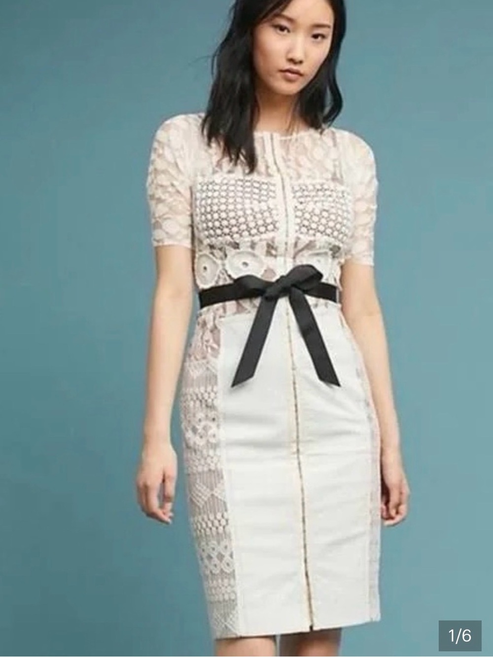Byron Lars Delicate Ivory Lace Midi Dress